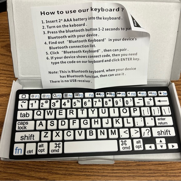 HXMJ-Large Print Bluetooth Mini Keyboard Compatible with Apple Products - Picture 8 of 12